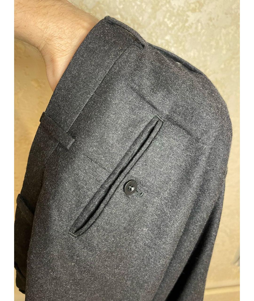 BRIONI Серые шерстяные классические брюки, фото 6