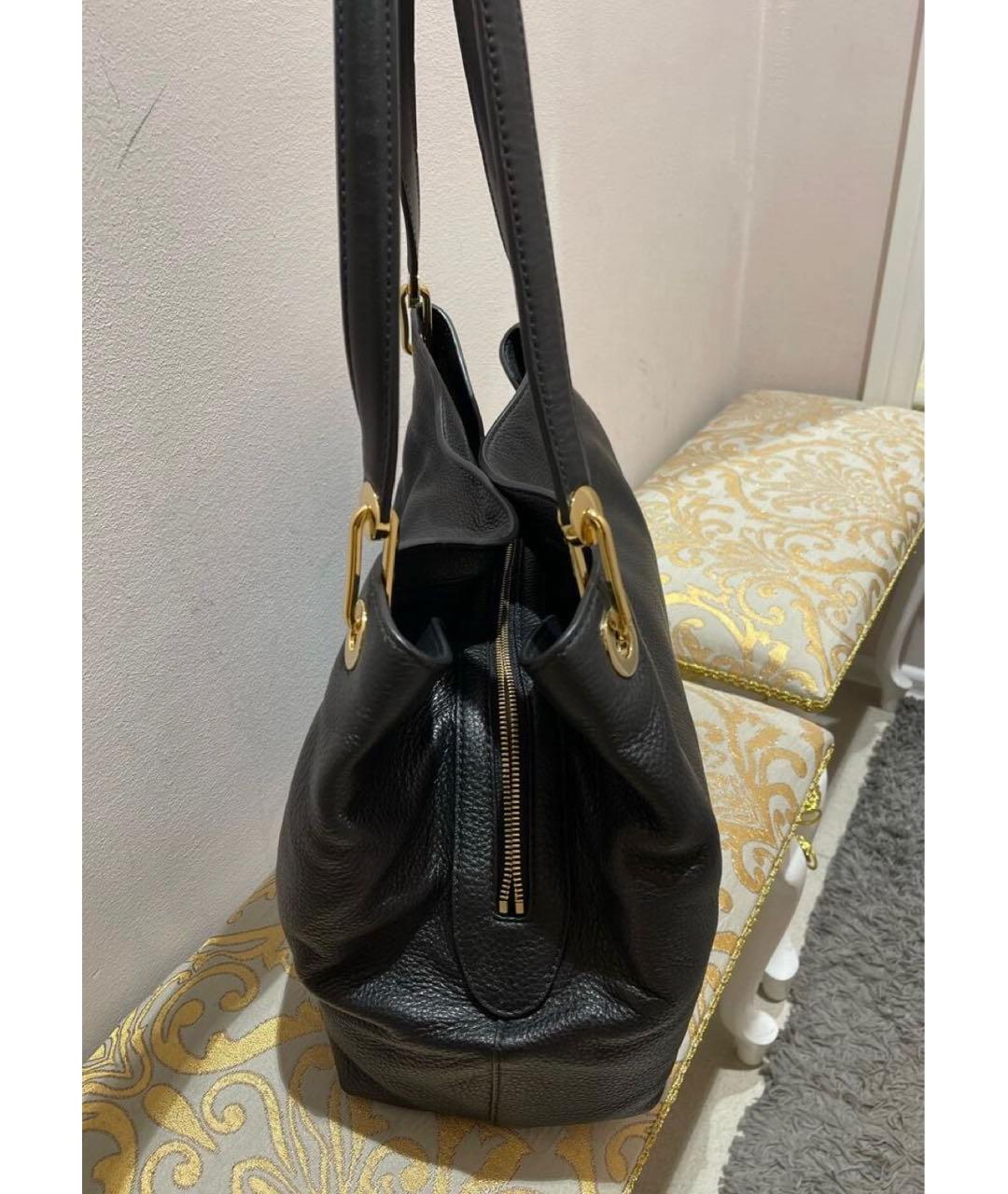 MICHAEL KORS Черная кожаная сумка тоут, фото 2