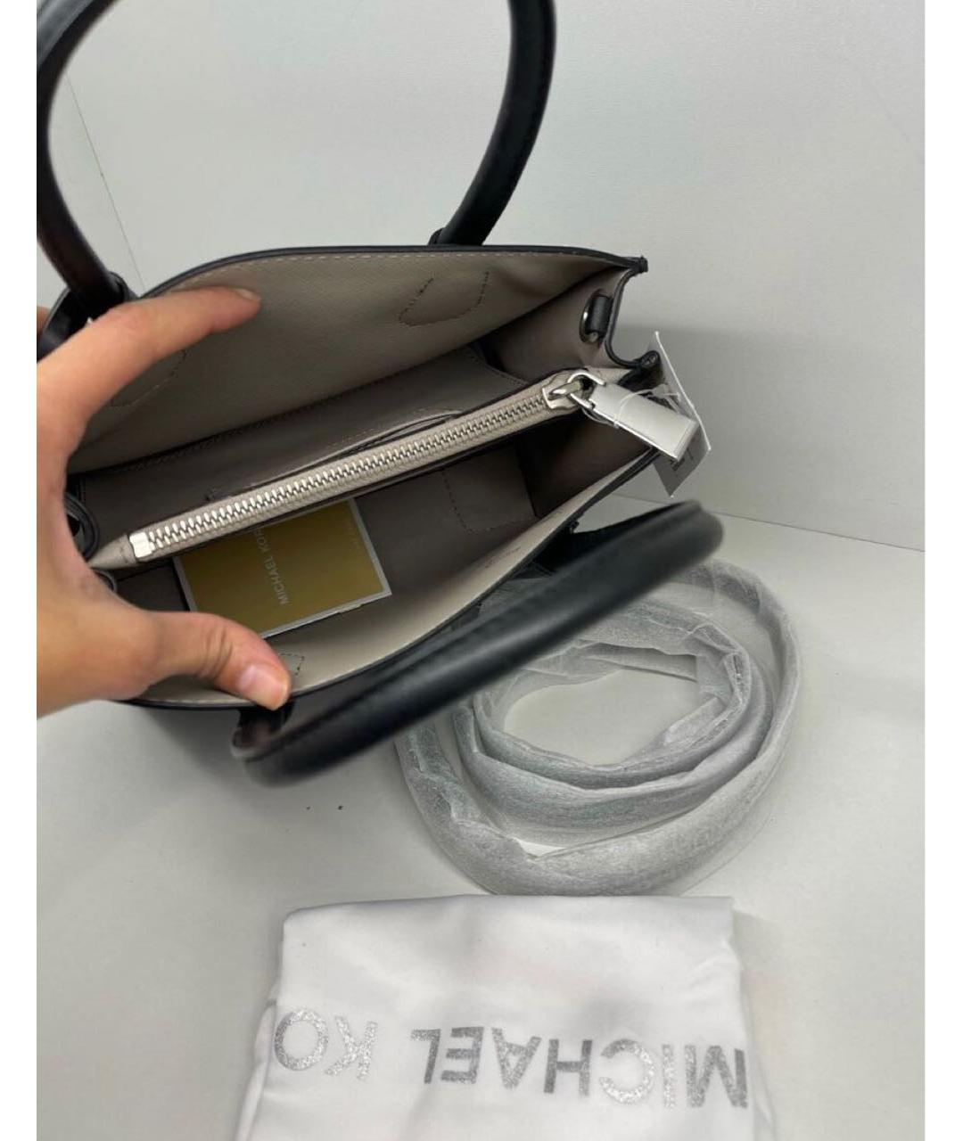 MICHAEL KORS Черная кожаная сумка тоут, фото 4