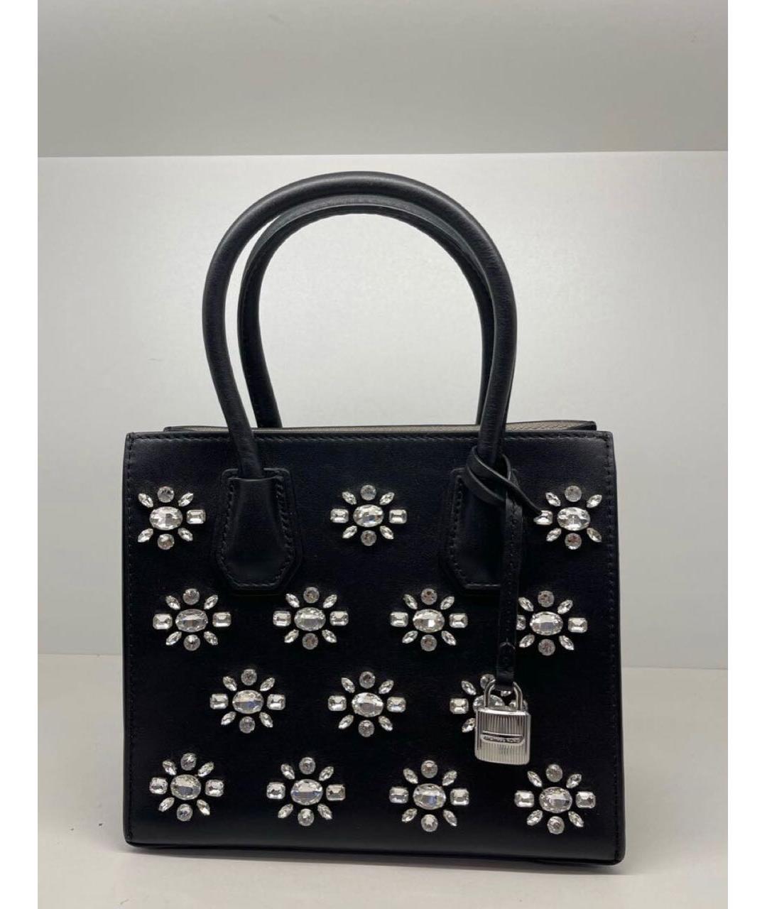 MICHAEL KORS Черная кожаная сумка тоут, фото 6