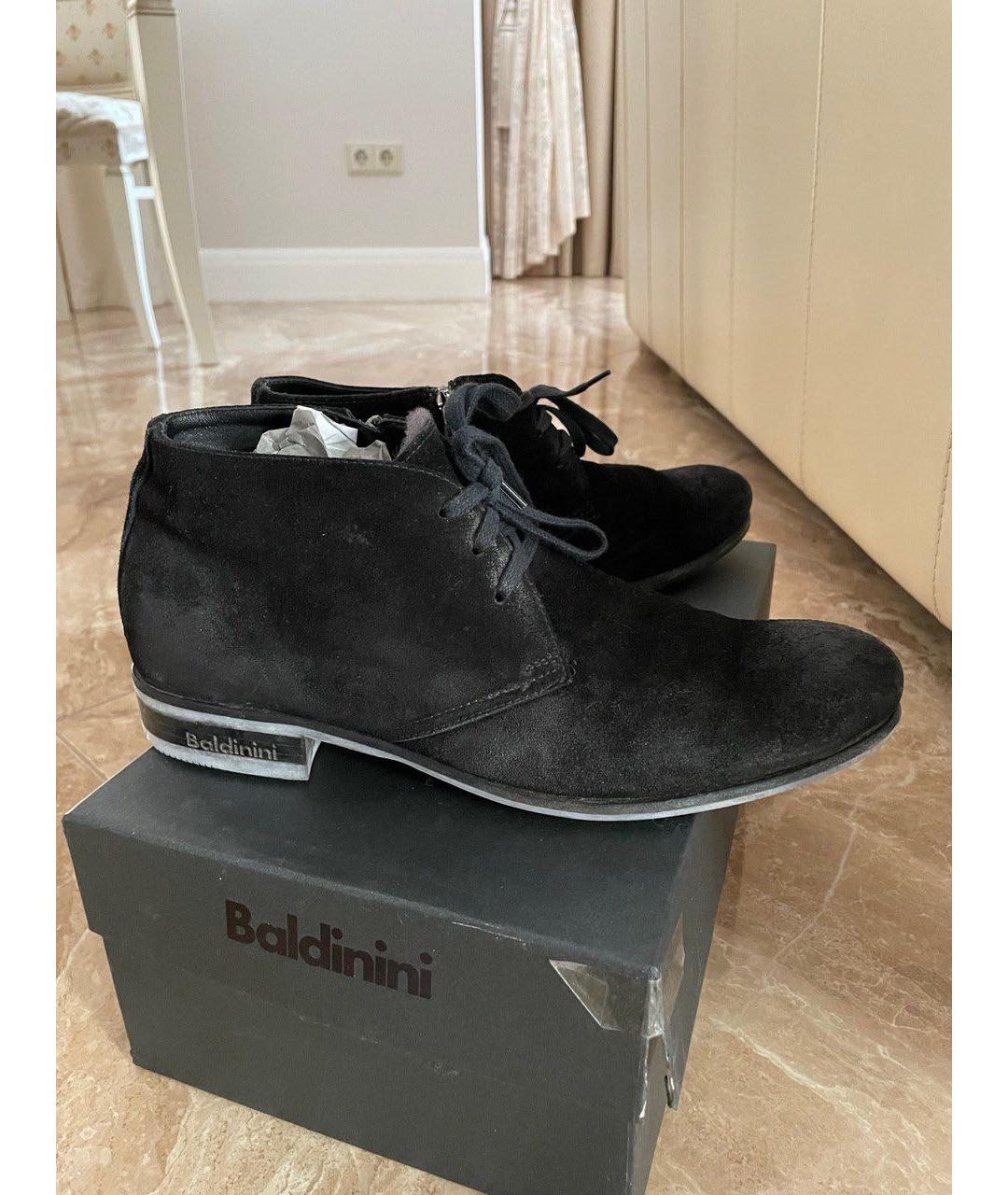 BALDININI Черные замшевые низкие ботинки, фото 7