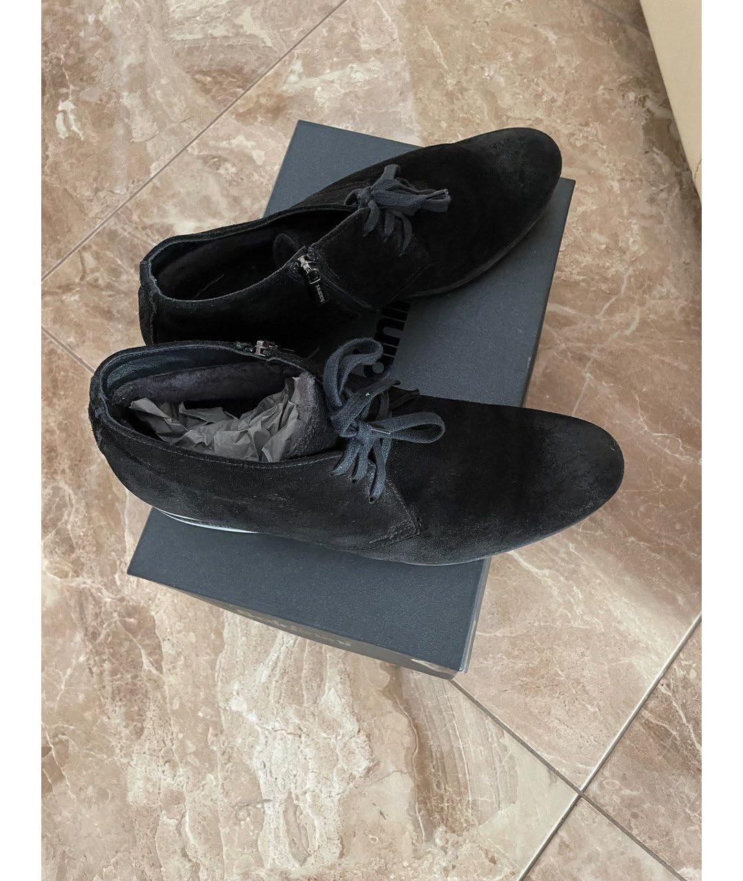 BALDININI Черные замшевые низкие ботинки, фото 3
