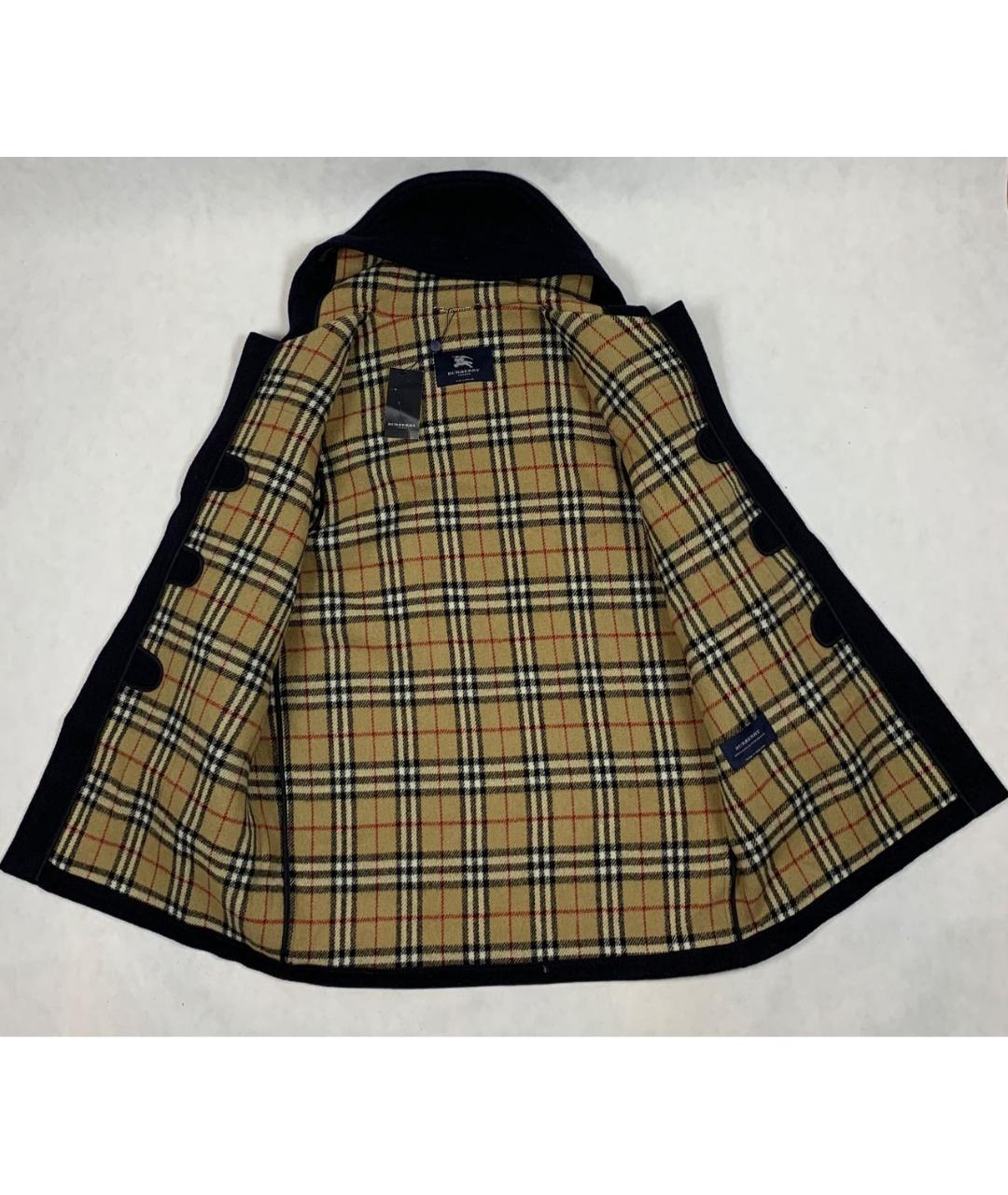 BURBERRY Темно-синее шерстяное пальто, фото 4
