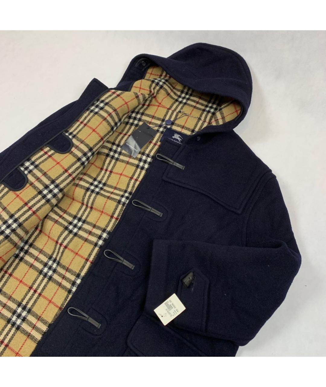 BURBERRY Темно-синее шерстяное пальто, фото 3