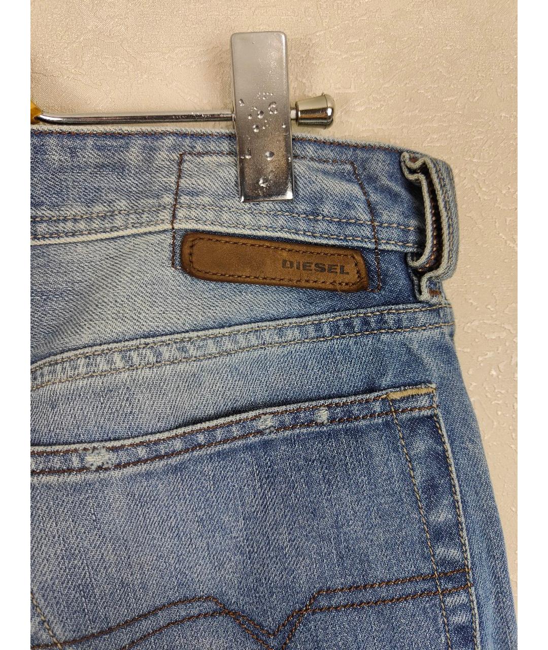 DIESEL Голубые хлопковые прямые джинсы, фото 6