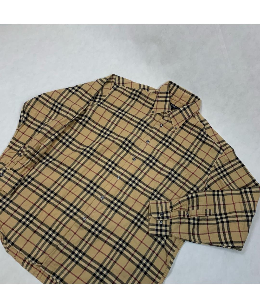 BURBERRY Бежевая хлопковая классическая рубашка, фото 3