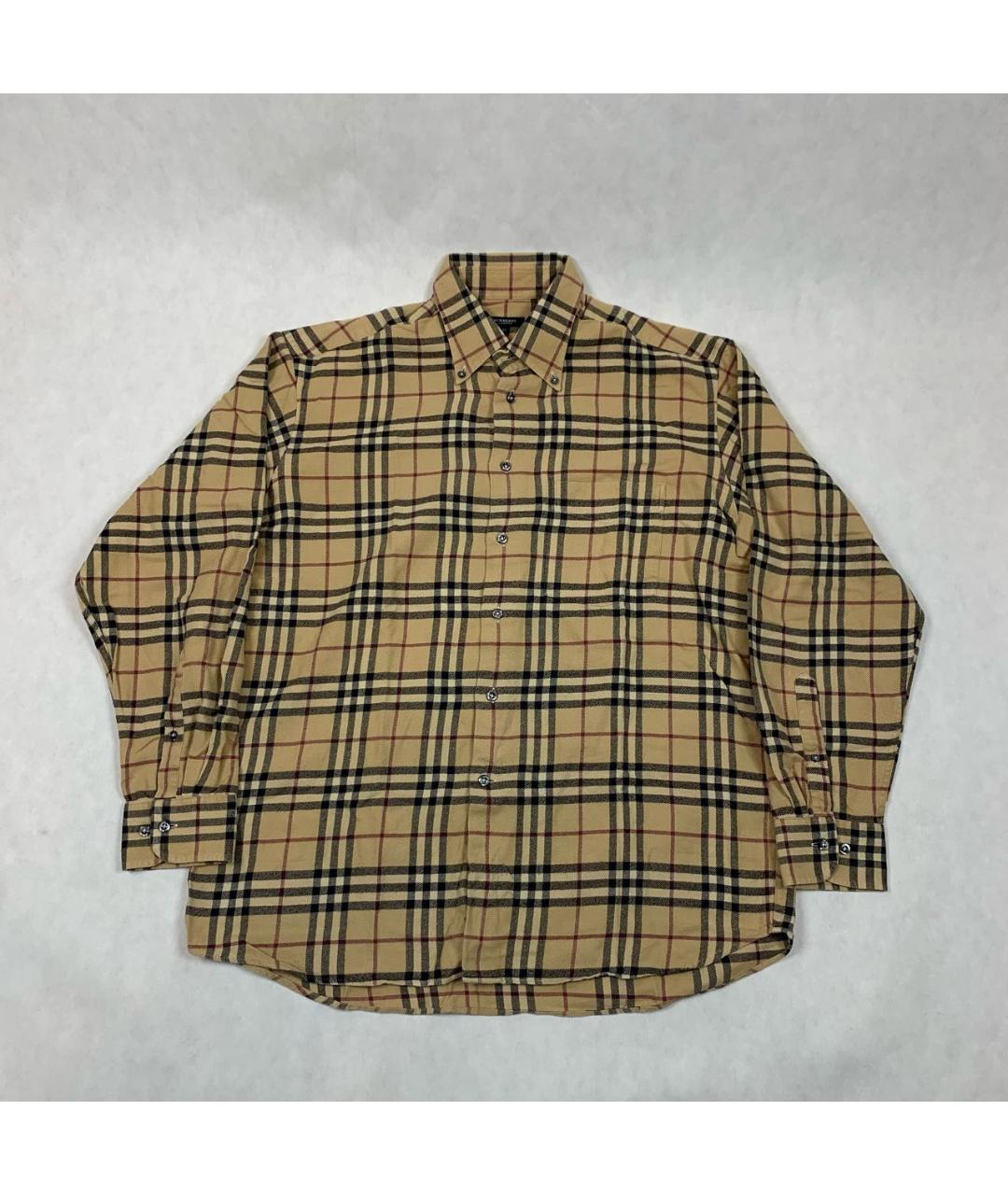 BURBERRY Бежевая хлопковая классическая рубашка, фото 5