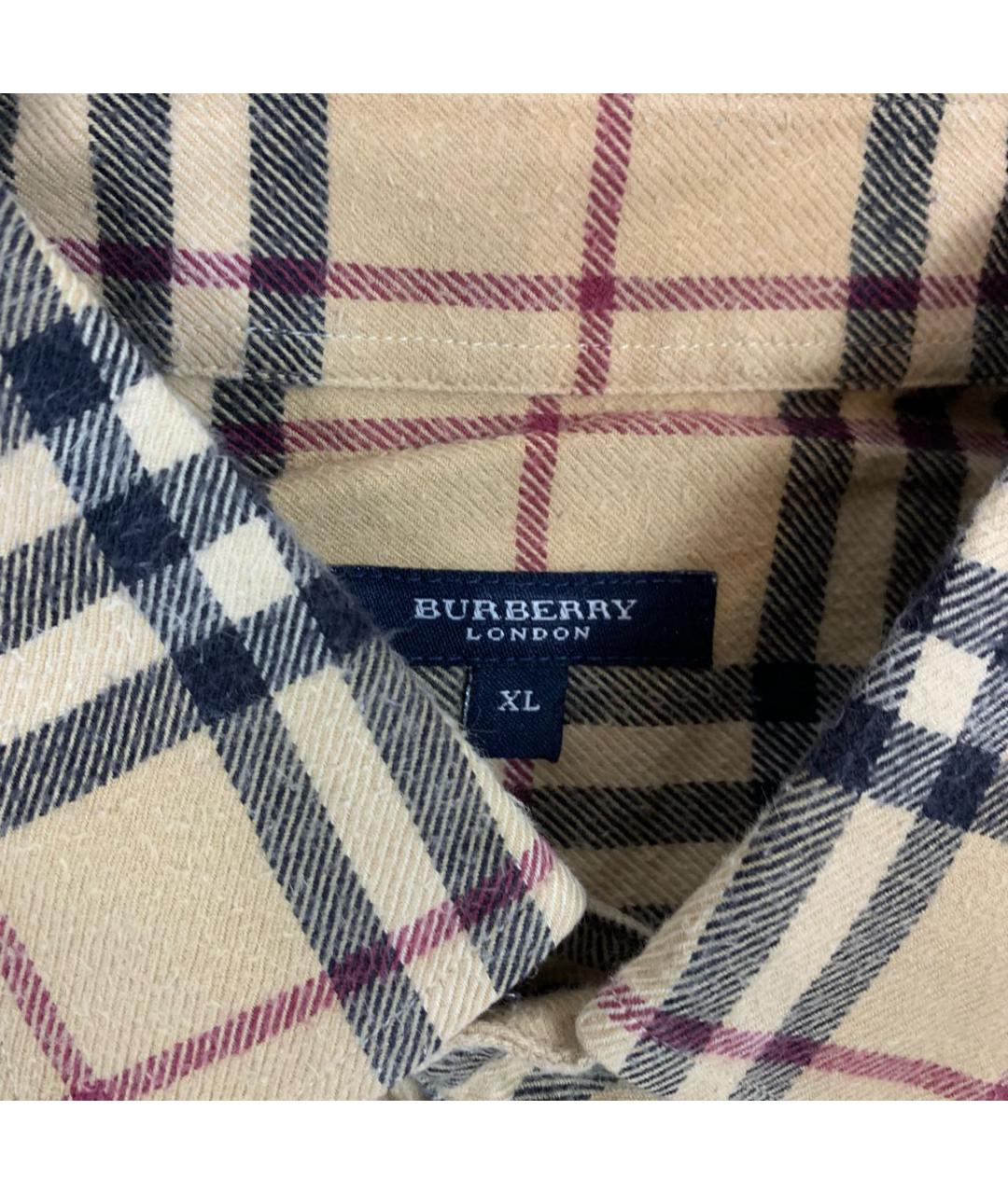 BURBERRY Бежевая хлопковая классическая рубашка, фото 4
