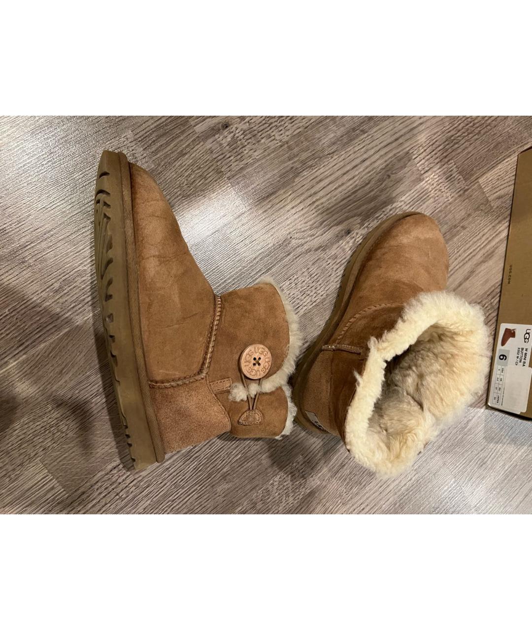 UGG AUSTRALIA Коричневые замшевые сапоги, фото 7