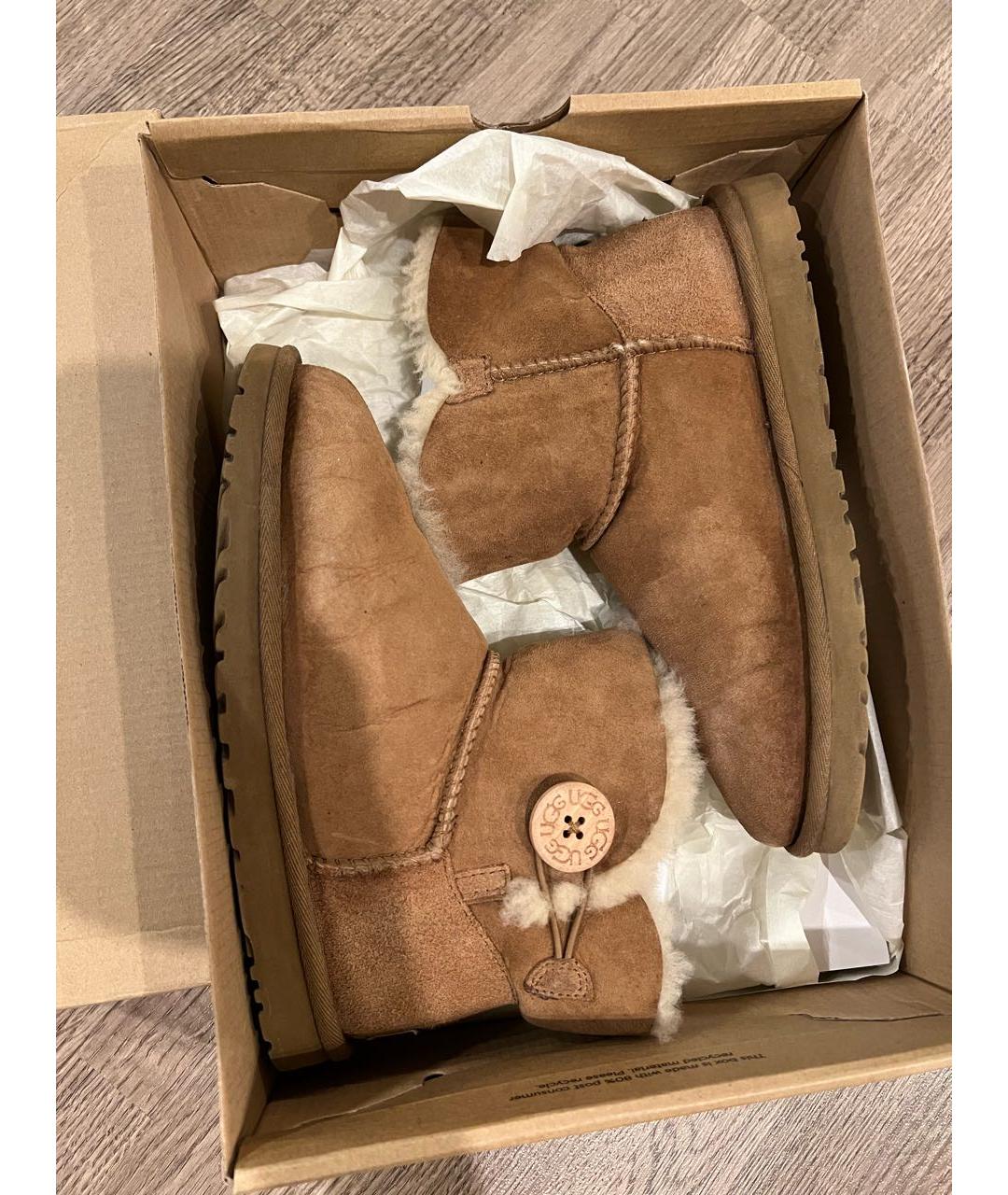 UGG AUSTRALIA Коричневые замшевые сапоги, фото 4