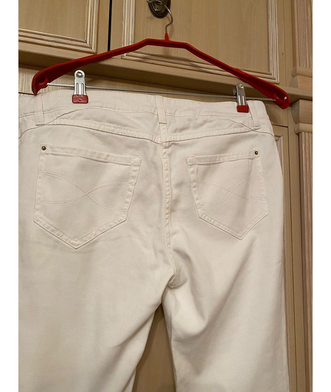 BRUNELLO CUCINELLI Белые хлопковые прямые джинсы, фото 2