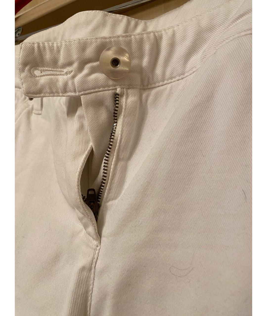 BRUNELLO CUCINELLI Белые хлопковые прямые джинсы, фото 4