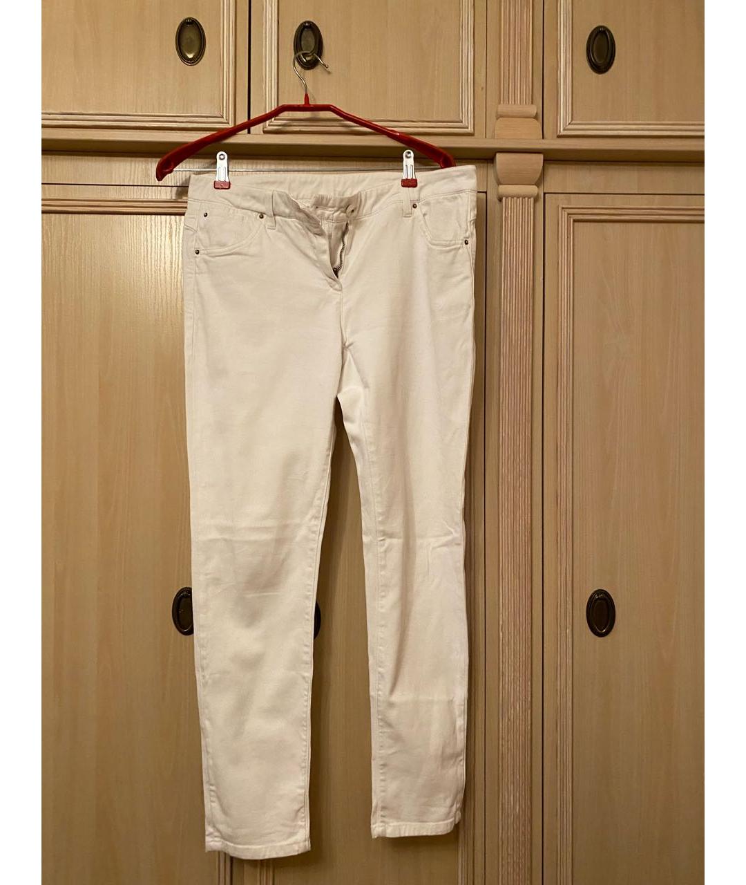 BRUNELLO CUCINELLI Белые хлопковые прямые джинсы, фото 6