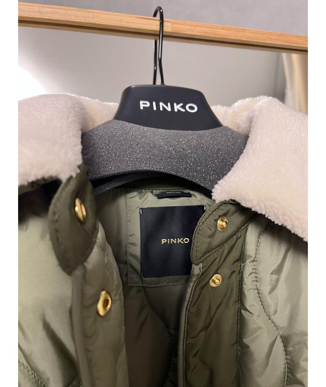 PINKO Хаки полиэстеровая куртка, фото 4