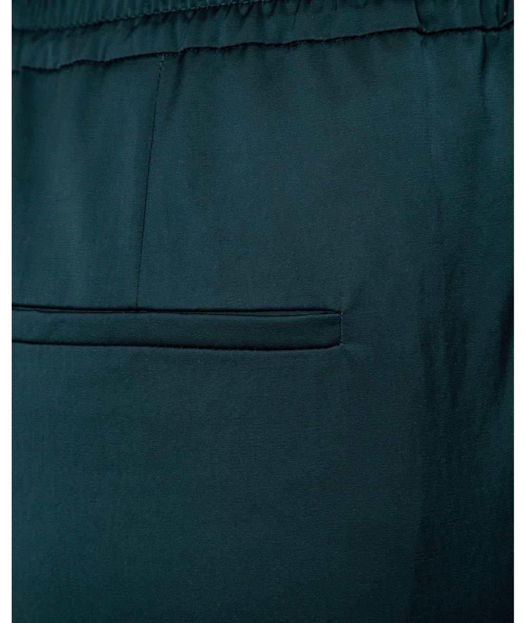 BRUNELLO CUCINELLI Зеленые вискозные прямые брюки, фото 5