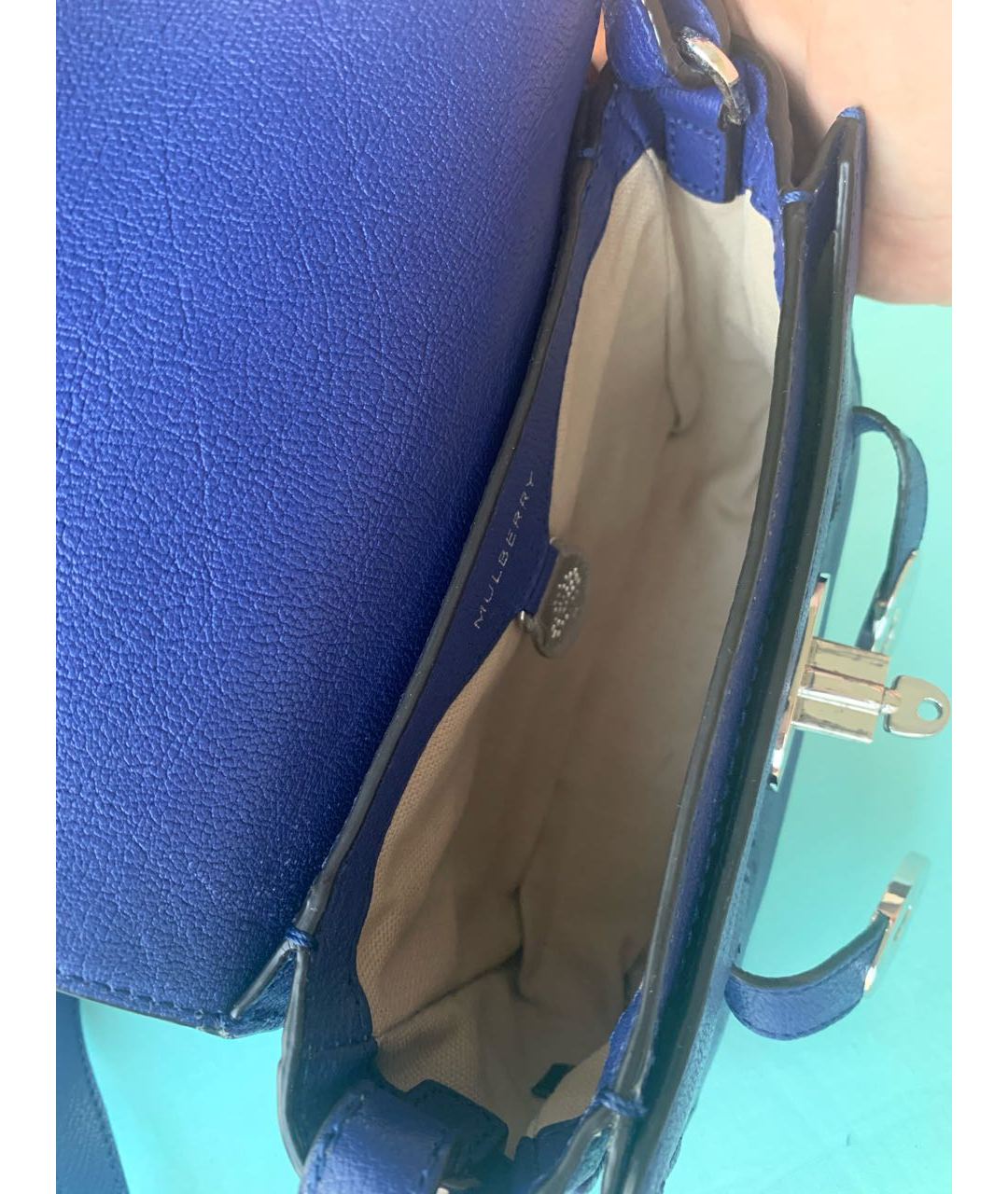 MULBERRY Синяя кожаная сумка тоут, фото 4