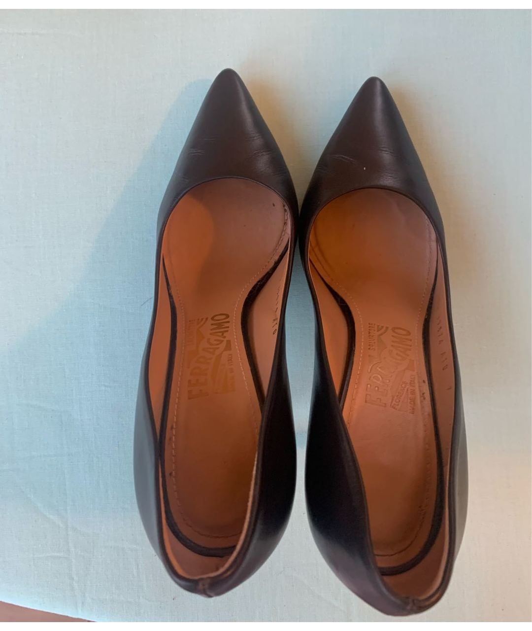 SALVATORE FERRAGAMO Черные кожаные туфли, фото 3