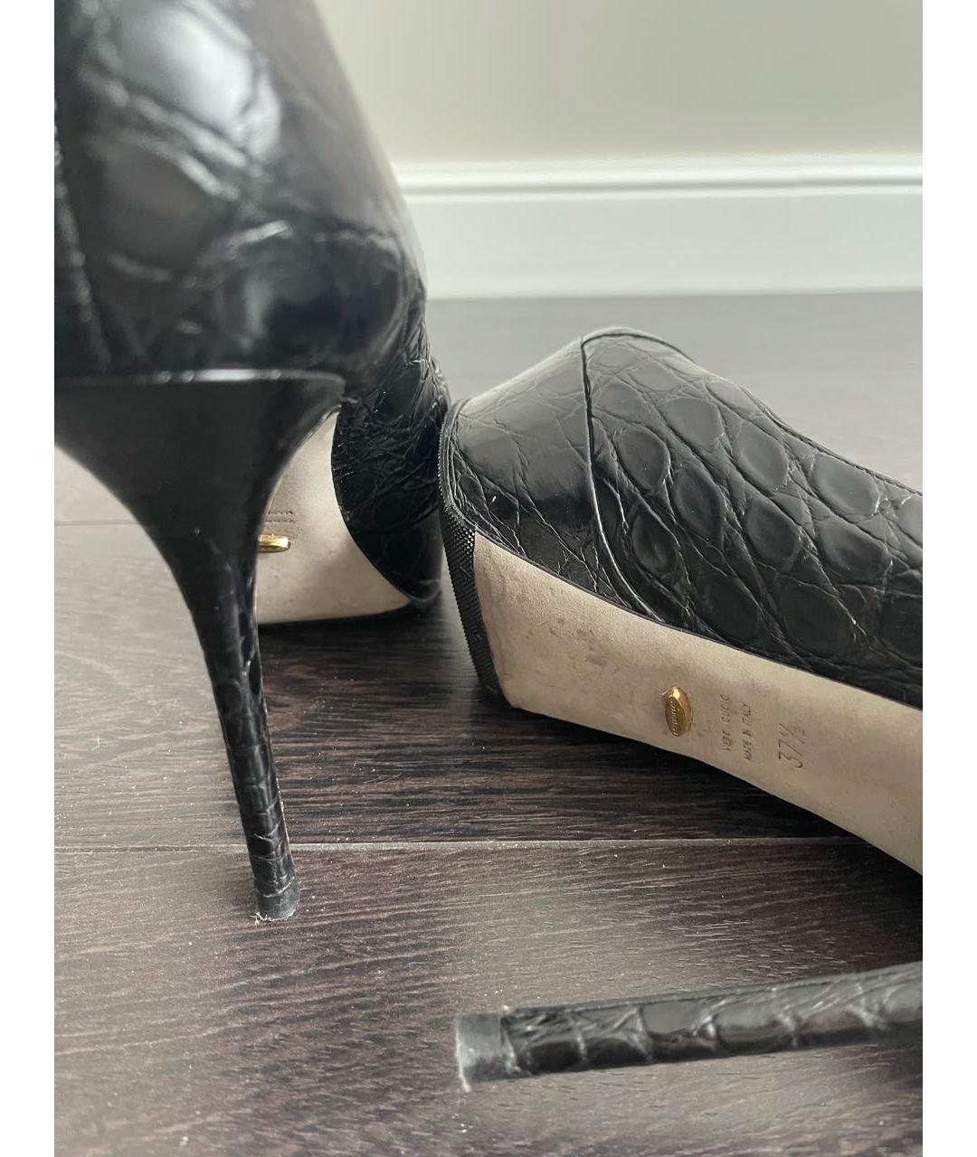 SERGIO ROSSI Черные туфли из экзотической кожи, фото 4