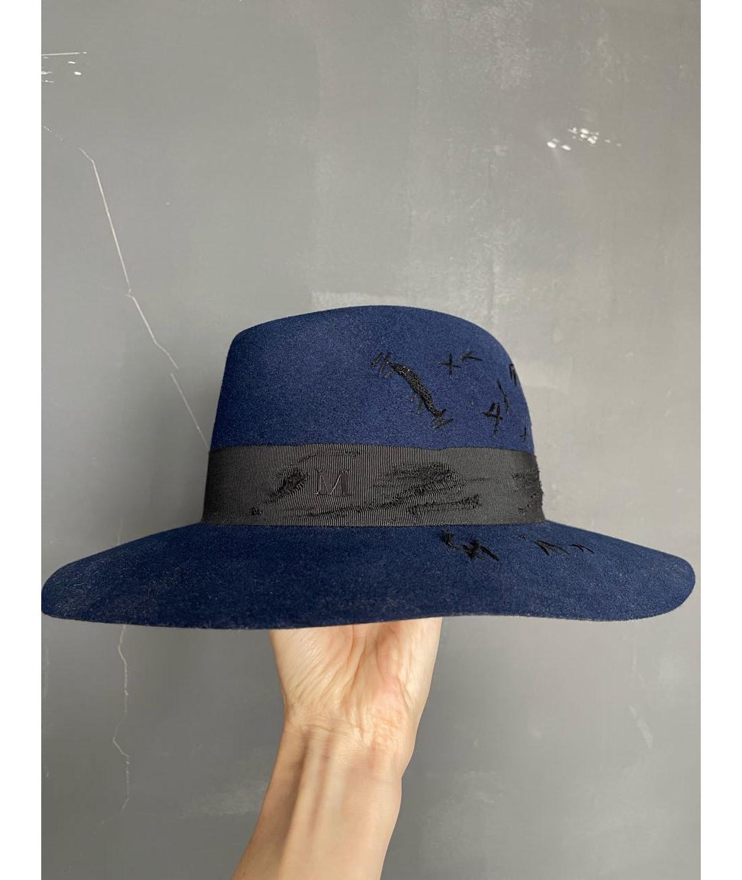 MAISON MICHEL Темно-синяя шерстяная шляпа, фото 9