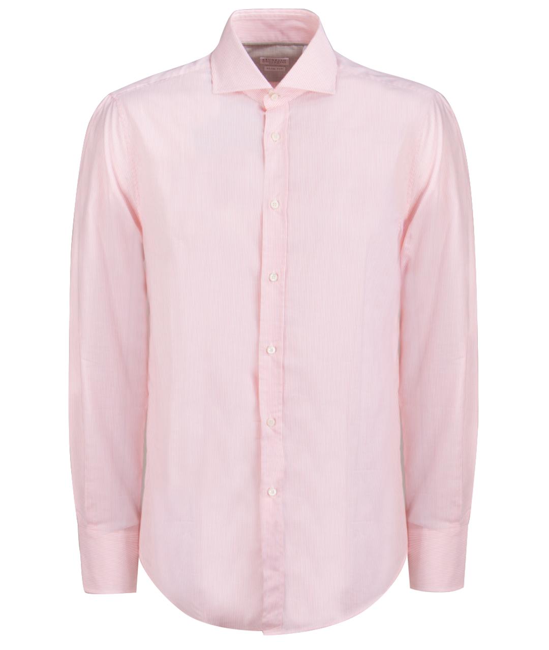 BRUNELLO CUCINELLI Розовая кэжуал рубашка, фото 1