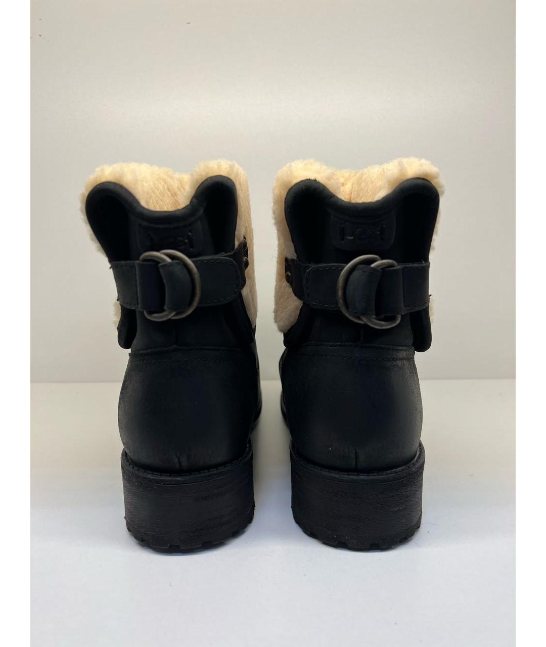 UGG AUSTRALIA Черные нубуковые ботинки, фото 4