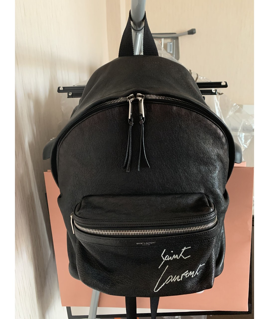 SAINT LAURENT Черный кожаный рюкзак, фото 6