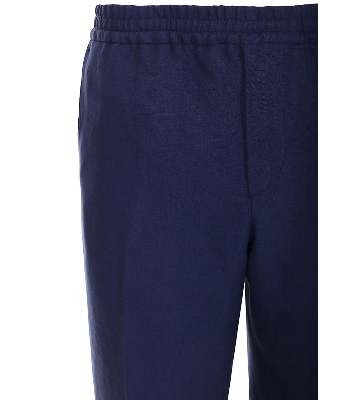 LORO PIANA Синие повседневные брюки, фото 3