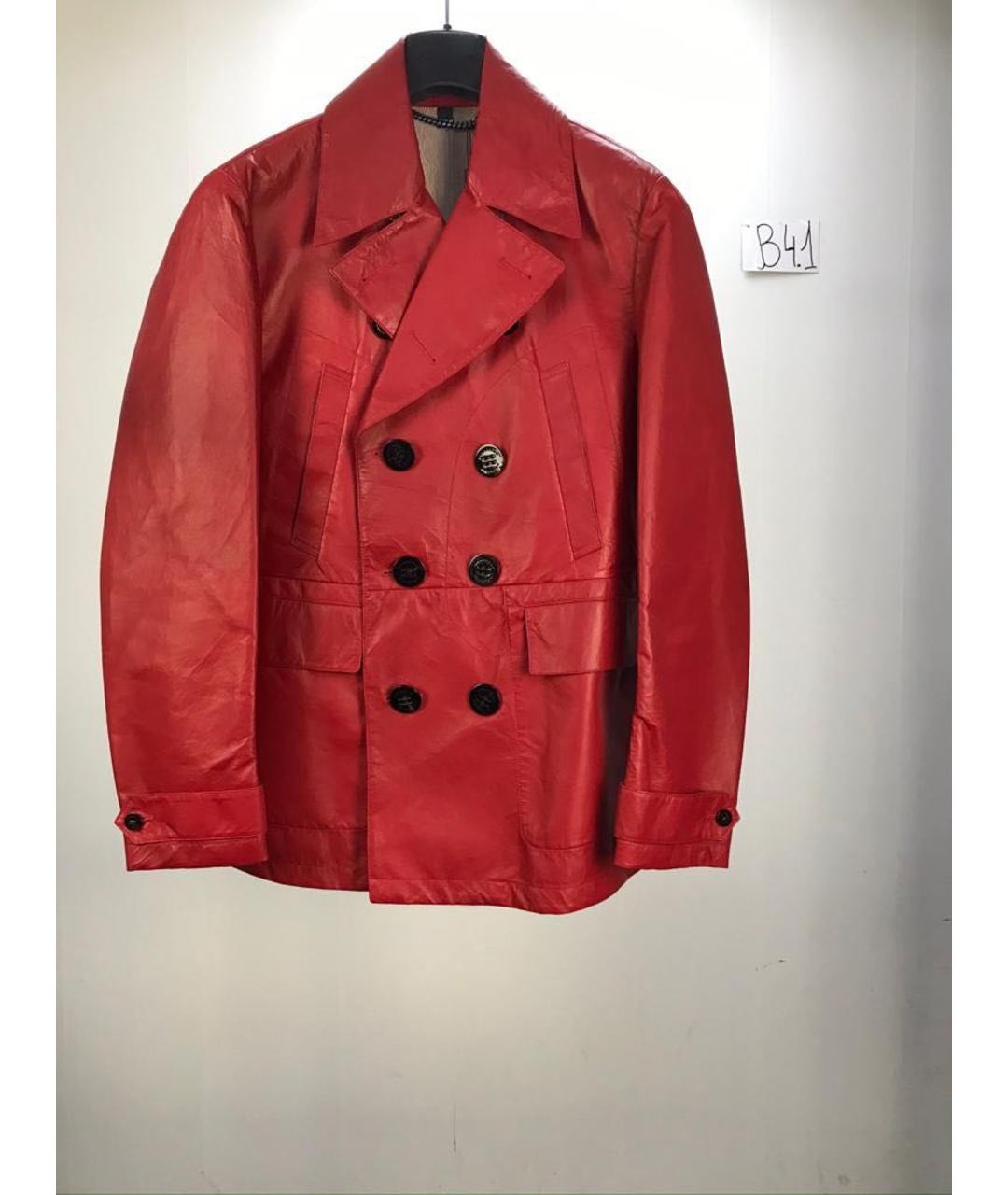 BURBERRY Красная кожаная куртка, фото 6