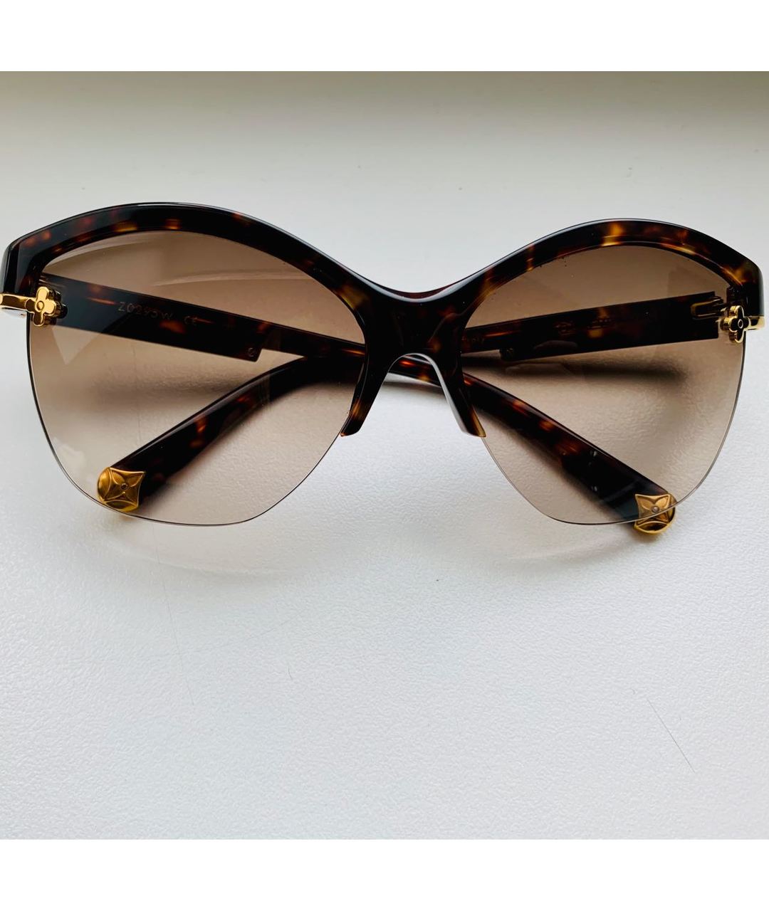 LOUIS VUITTON PRE-OWNED Коричневые пластиковые солнцезащитные очки, фото 5