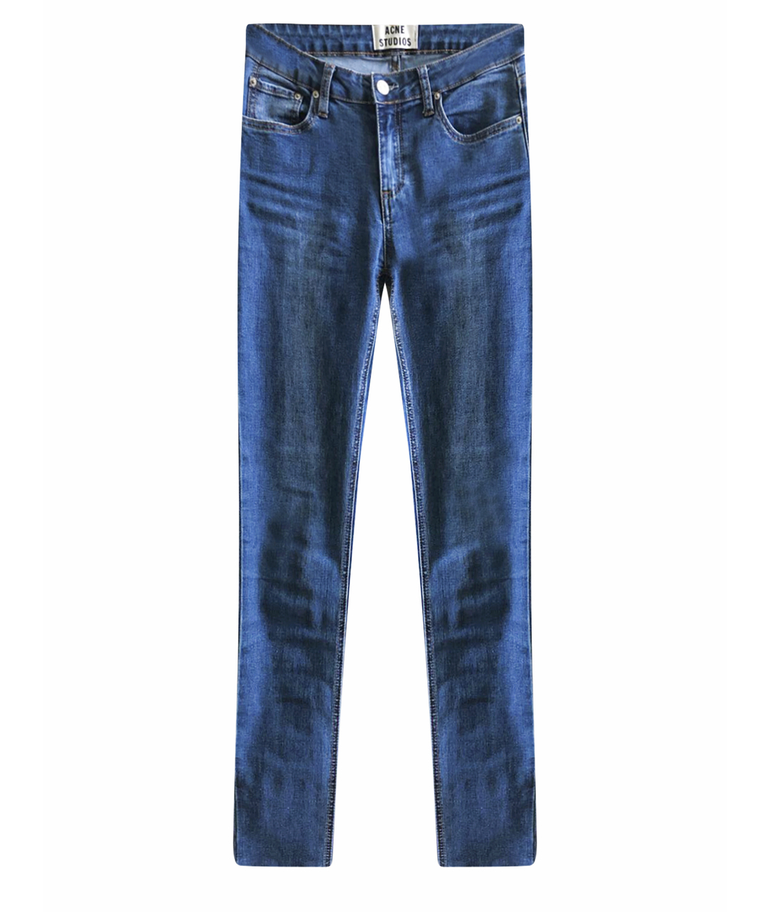 ACNE STUDIOS Голубые хлопко-эластановые джинсы слим, фото 1