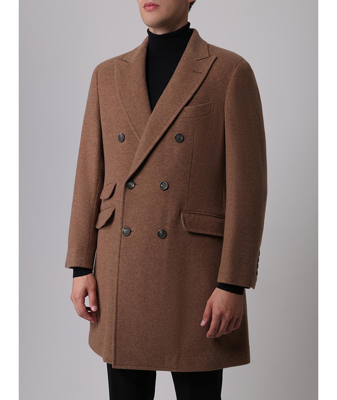 BRUNELLO CUCINELLI Коричневое пальто, фото 4