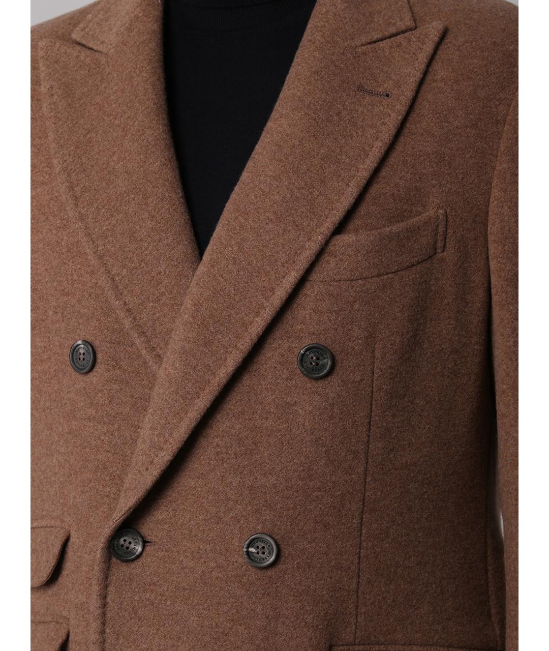 BRUNELLO CUCINELLI Коричневое пальто, фото 5
