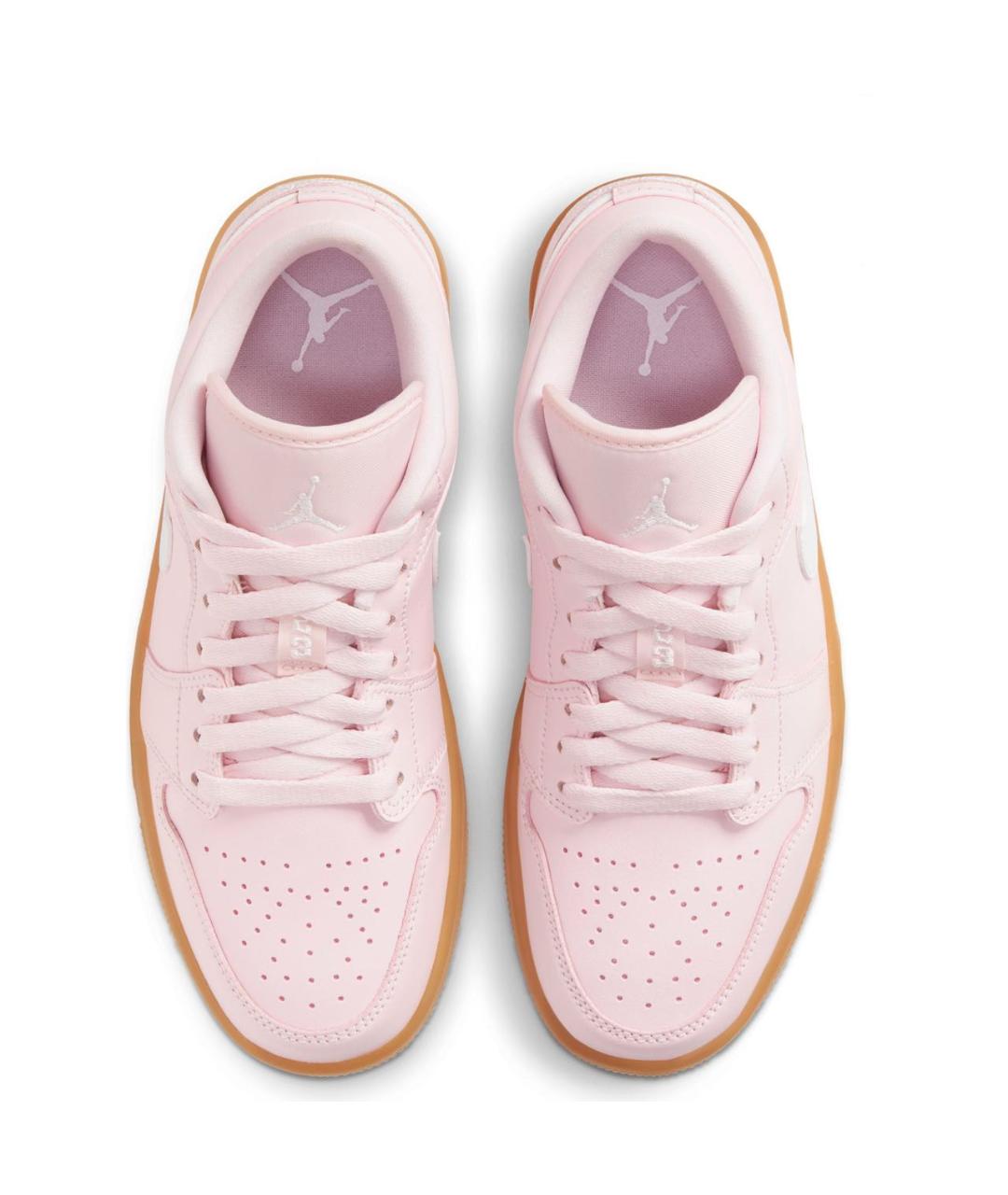 Pink and white low top jordans best sale