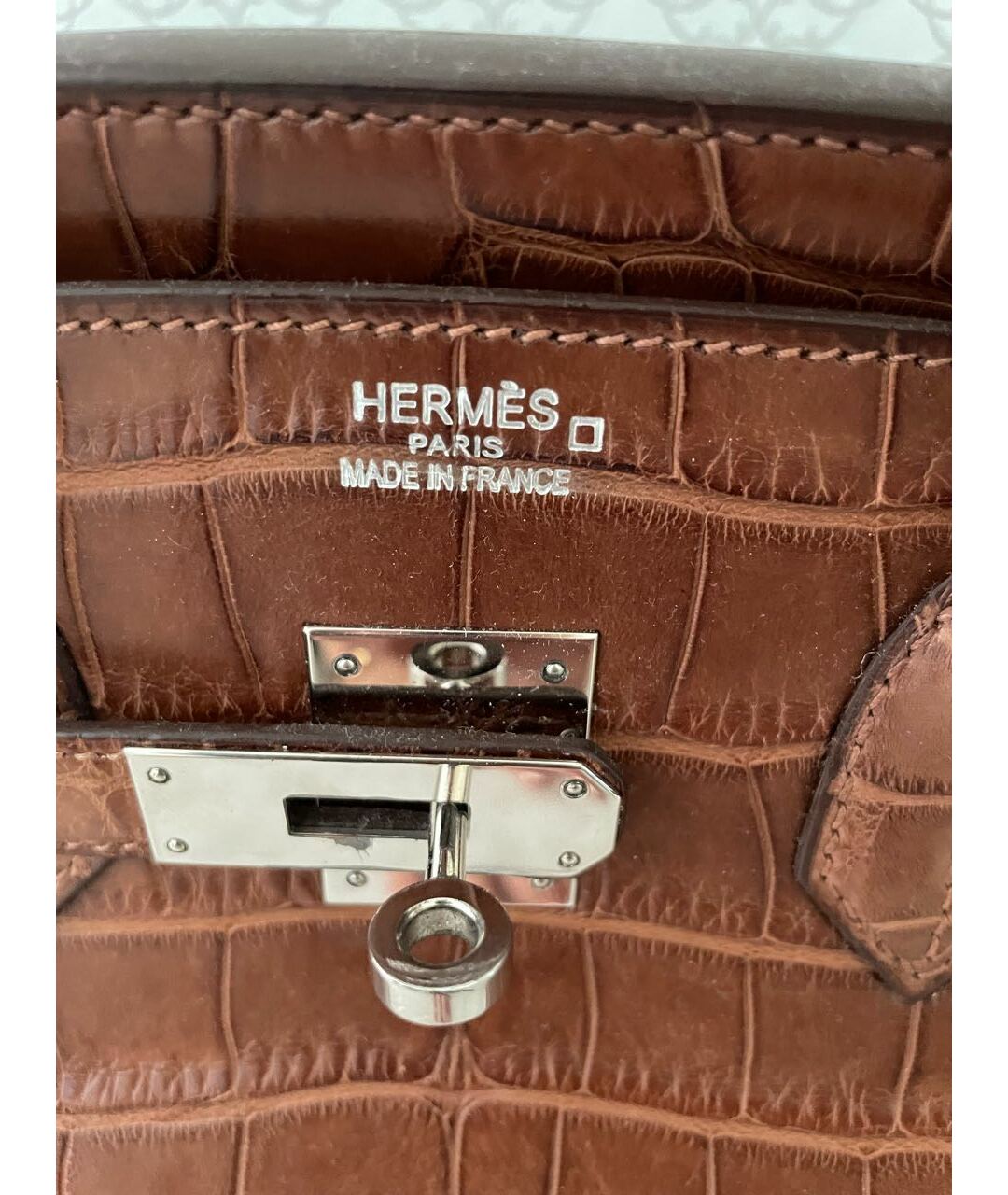 HERMES Коричневая сумка тоут из экзотической кожи, фото 2