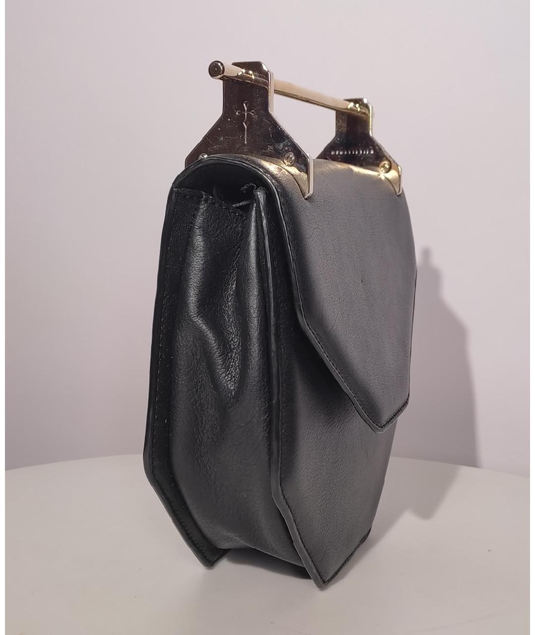 M2MALLETIER Черная кожаная сумка с короткими ручками, фото 2