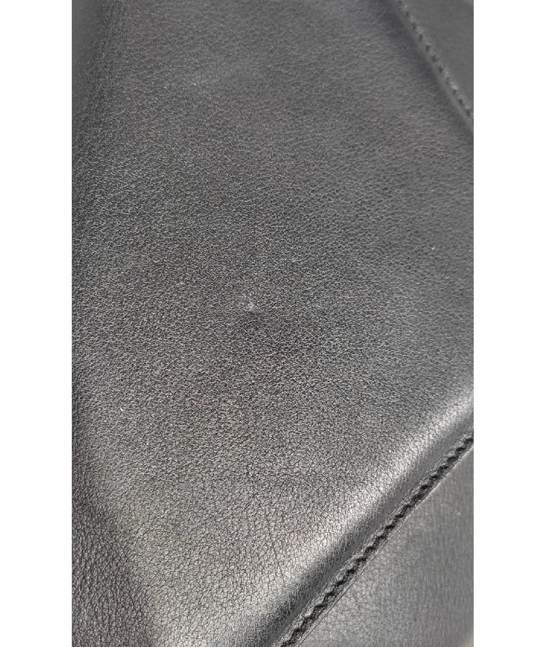 M2MALLETIER Черная кожаная сумка с короткими ручками, фото 5