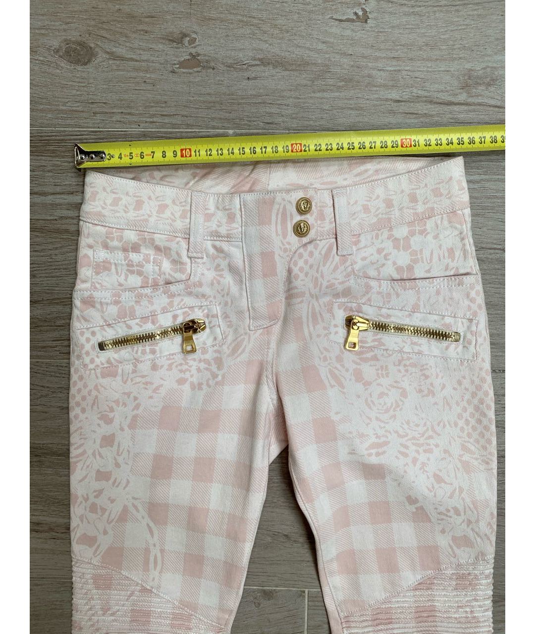 BALMAIN Розовые хлопковые джинсы слим, фото 2
