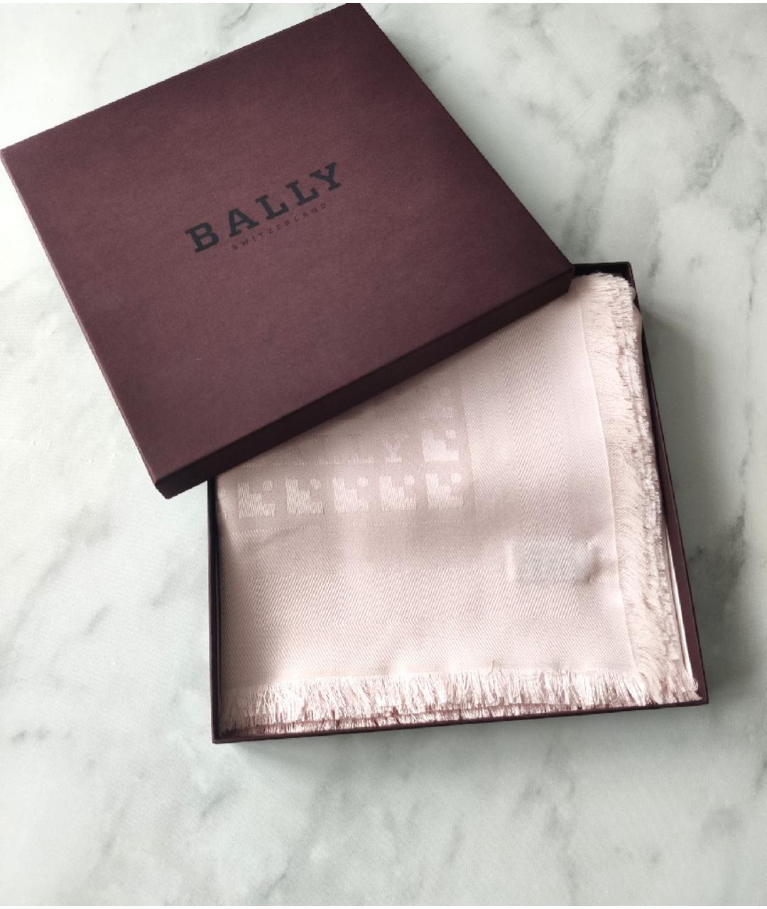 BALLY Розовый шерстяной платок, фото 2