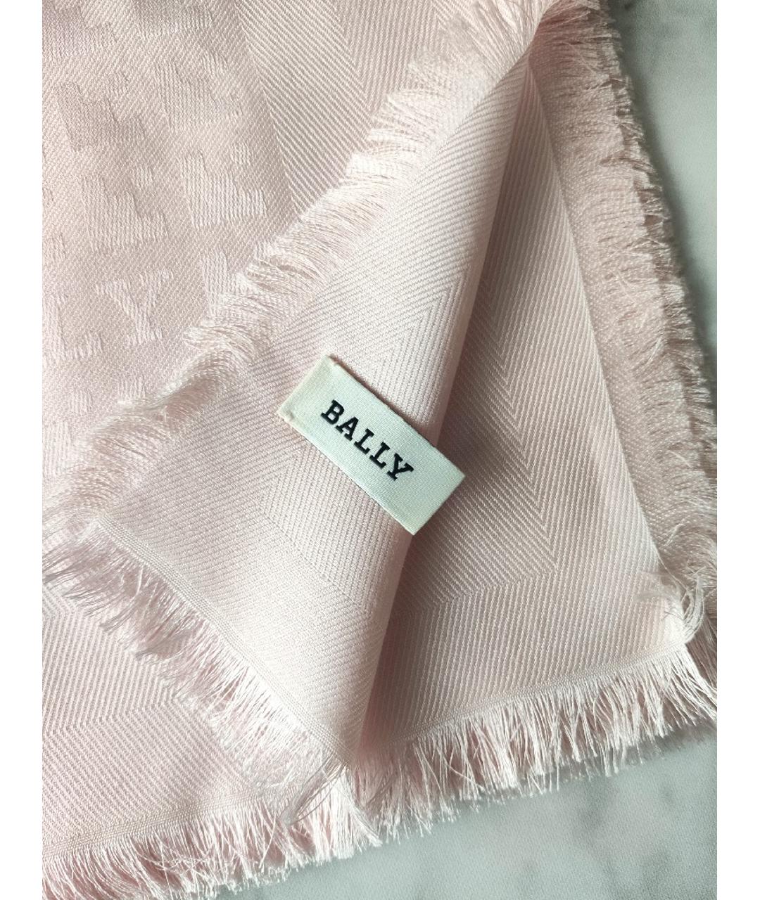 BALLY Розовый шерстяной платок, фото 6