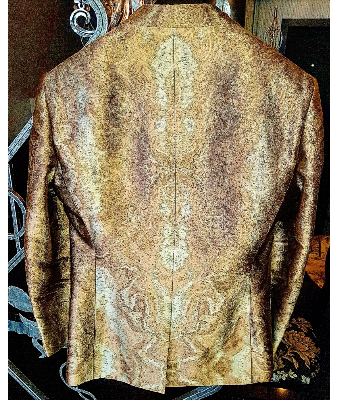 GUCCI Золотой шелковый пиджак, фото 2