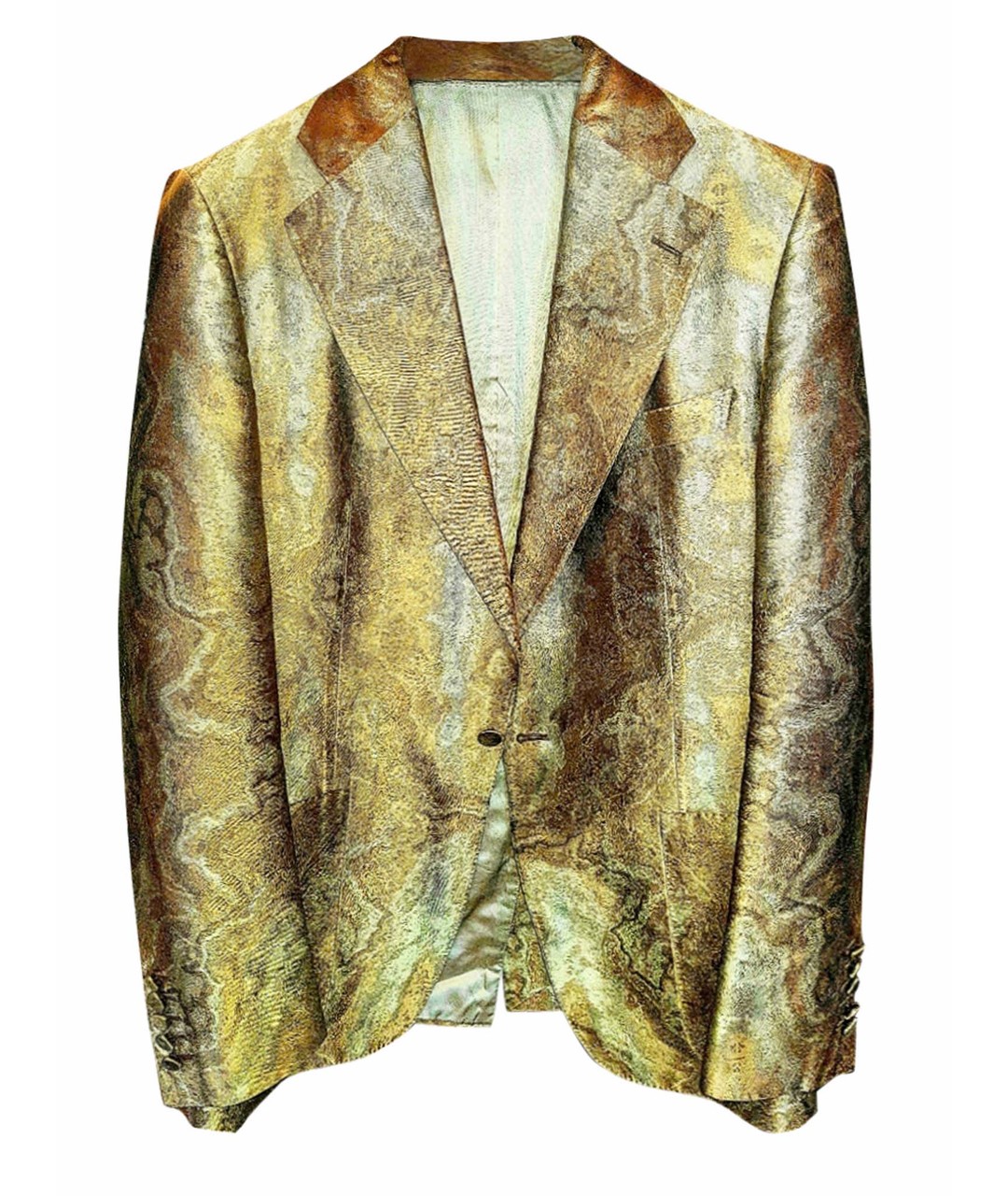 GUCCI Золотой шелковый пиджак, фото 1