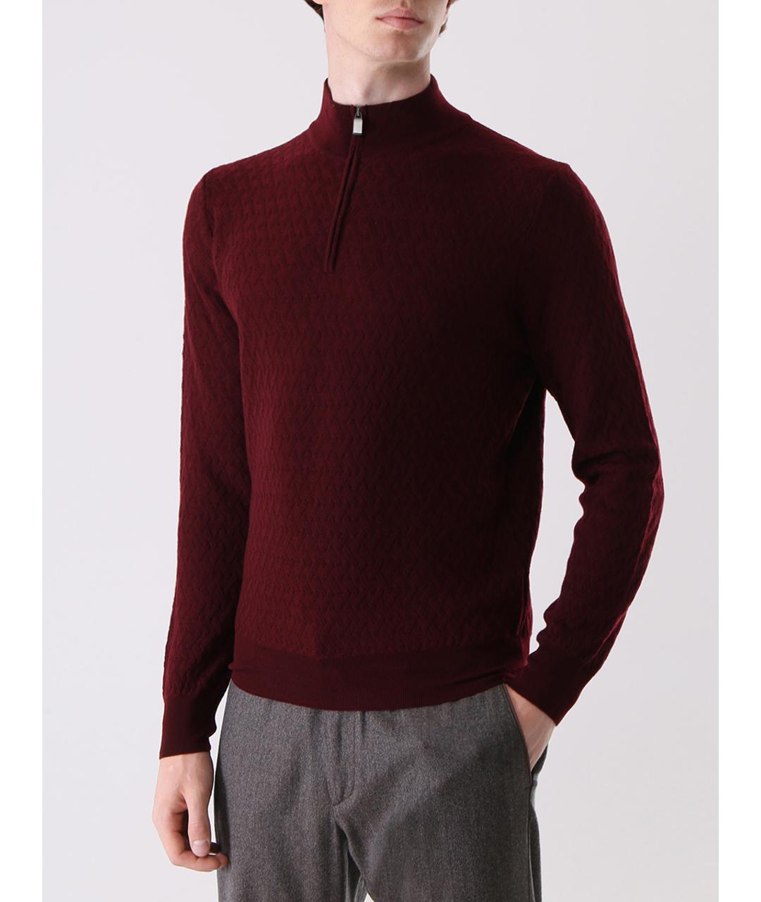CANALI Бордовый джемпер / свитер, фото 4