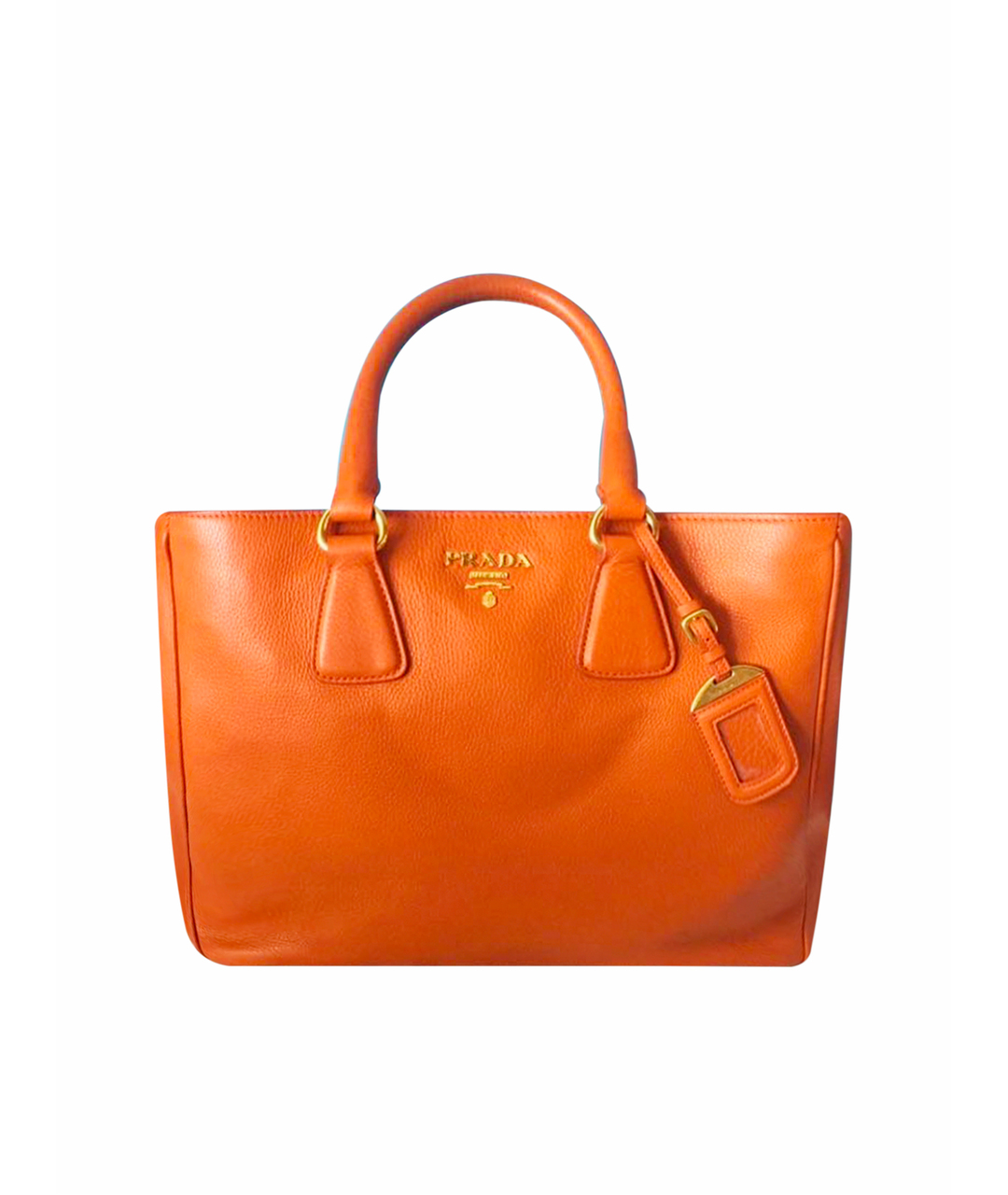 PRADA Оранжевая кожаная сумка тоут, фото 1