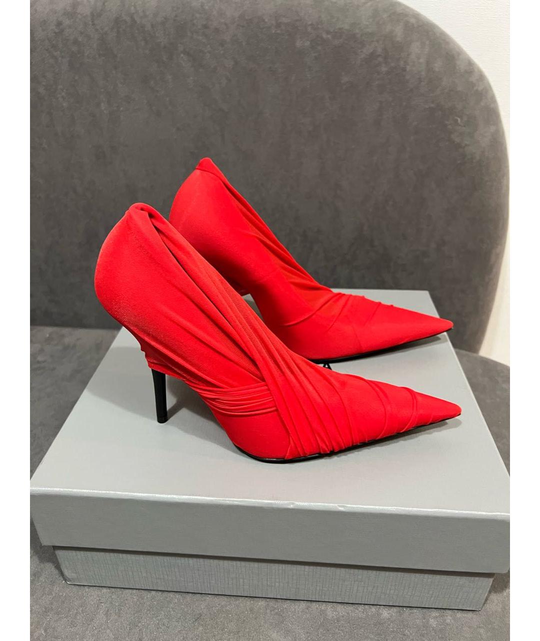 BALENCIAGA Красные кожаные туфли, фото 3