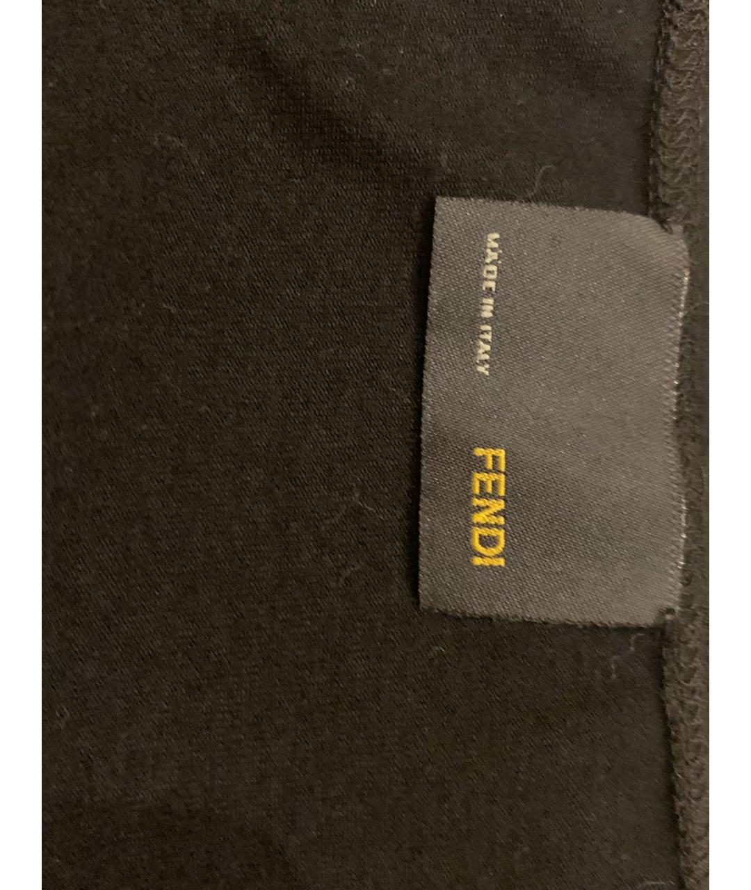 FENDI Черная хлопковая футболка, фото 4