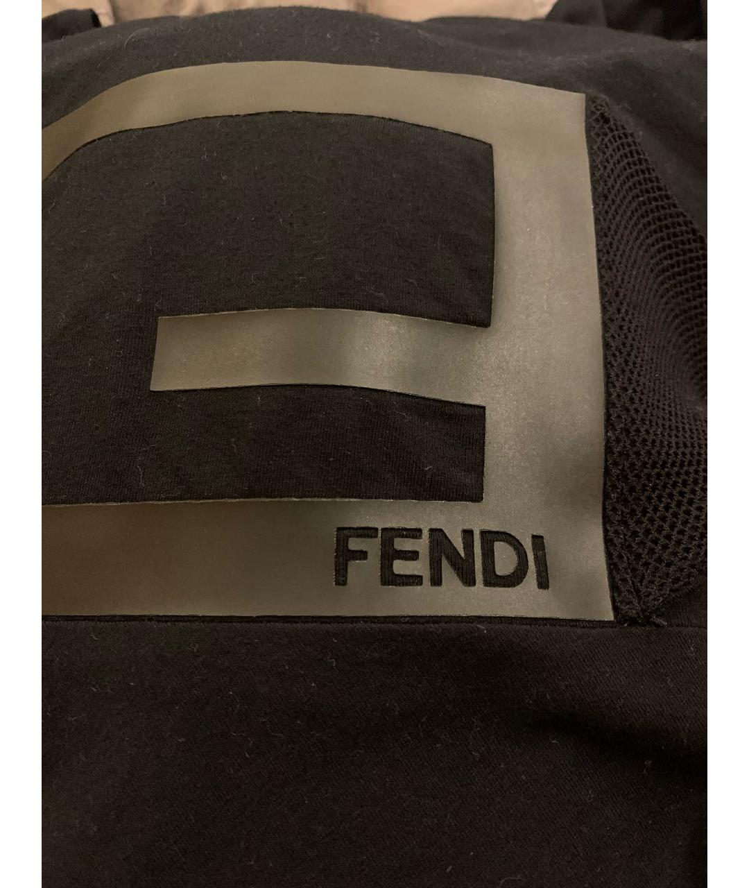 FENDI Черная хлопковая футболка, фото 3