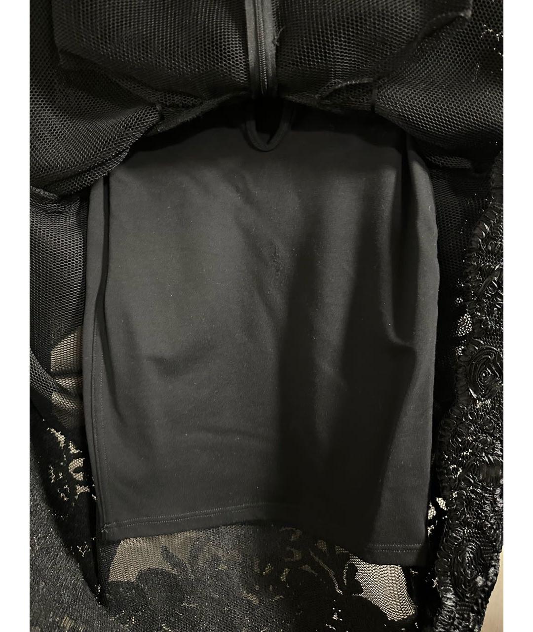 MAJE Черное хлопко-эластановое коктейльное платье, фото 5