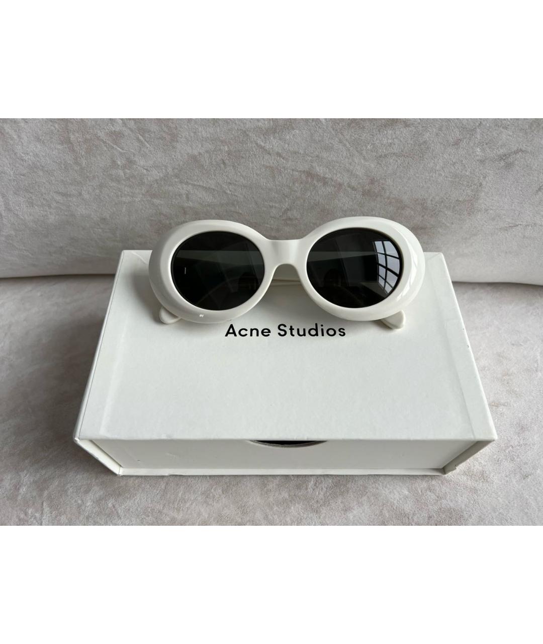 ACNE STUDIOS Белые пластиковые солнцезащитные очки, фото 3