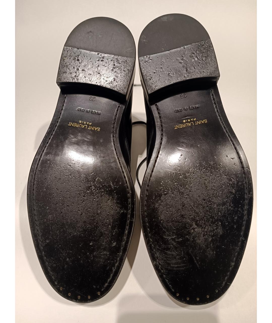 SAINT LAURENT Черные кожаные ботинки, фото 5