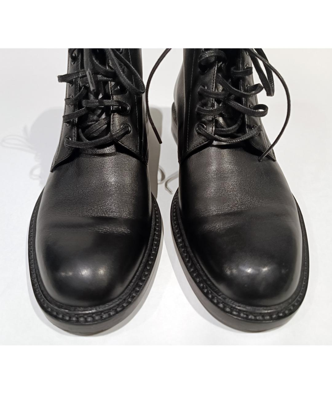 SAINT LAURENT Черные кожаные ботинки, фото 2